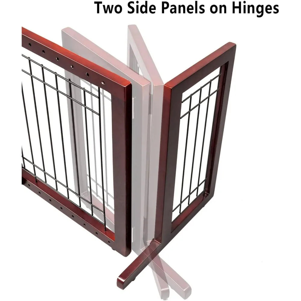 Bonnlo Free Standing Dog Gate 37-68 Inch Adjustable Fence
