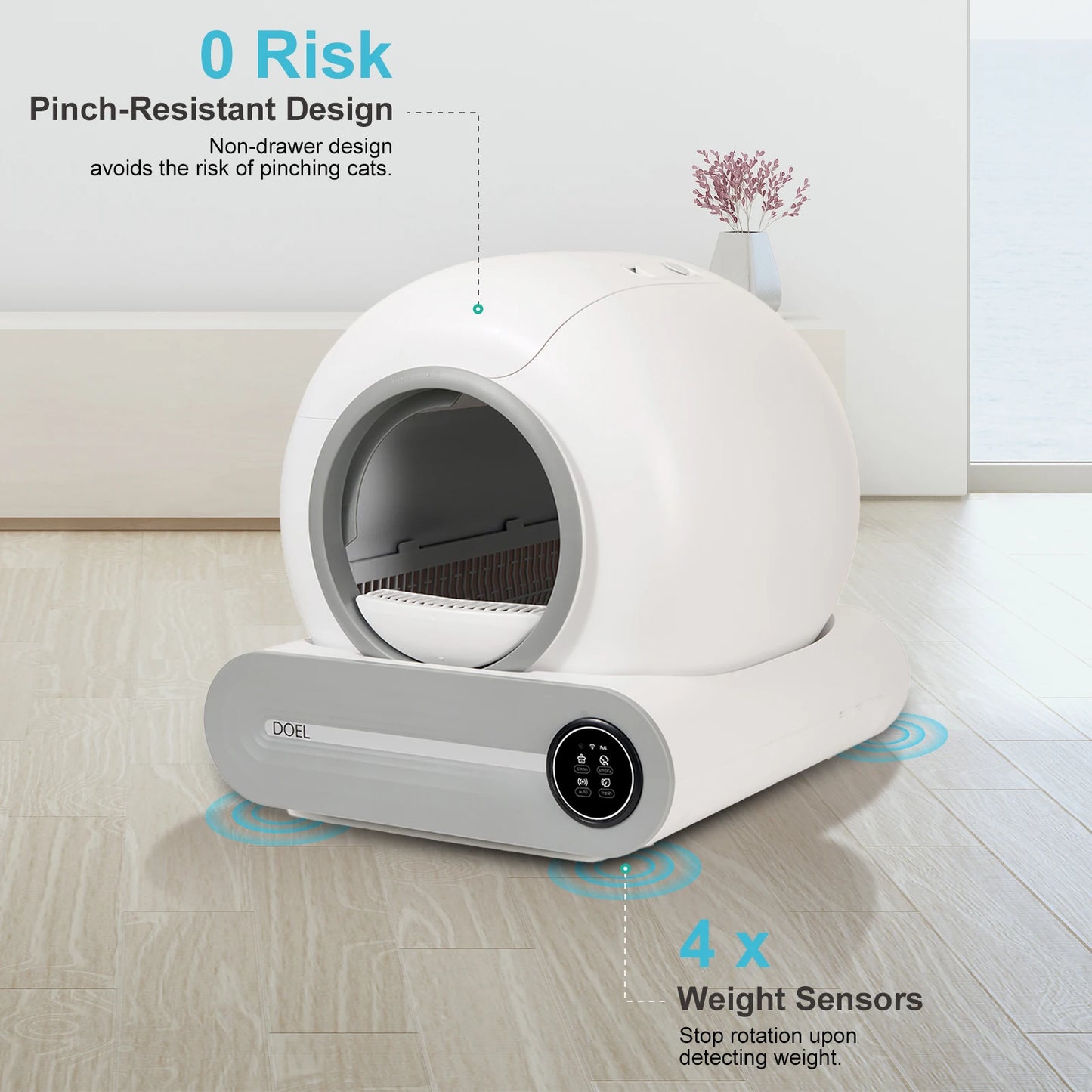 DOEL Self Cleaning Litter Box With App Control 2.4G WiFi