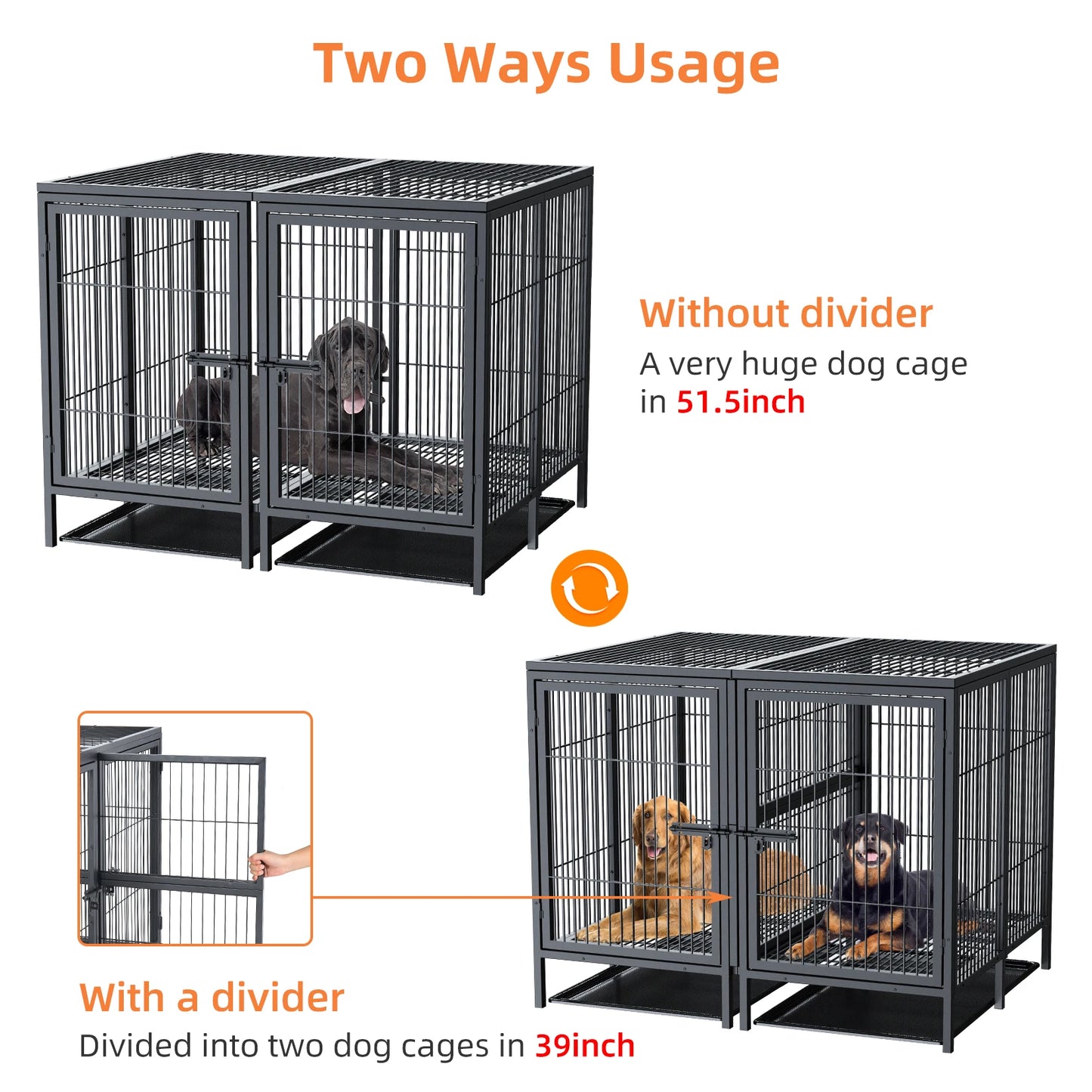 BINGOPAW Jumbo Metal Pet Playpen With Steel Lock And Trays