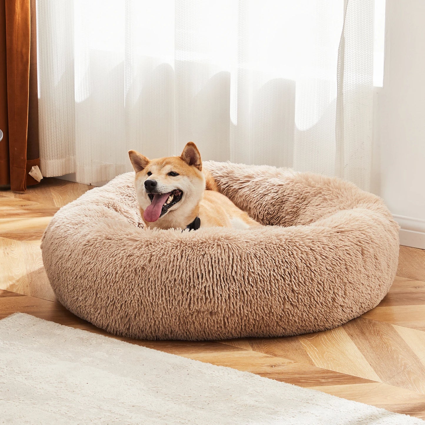 JHK Calming Dog Bed For Home Use Washable Plush Comfort