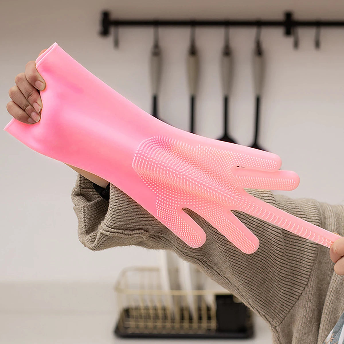 Pet Grooming Silicone Glove For Dogs And Cats Bath Scrubber