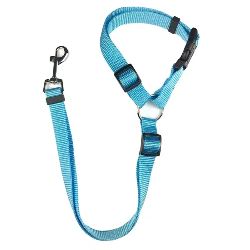 Two-In-One Pet Car Seat Belt Nylon Lead For Dogs Backseat