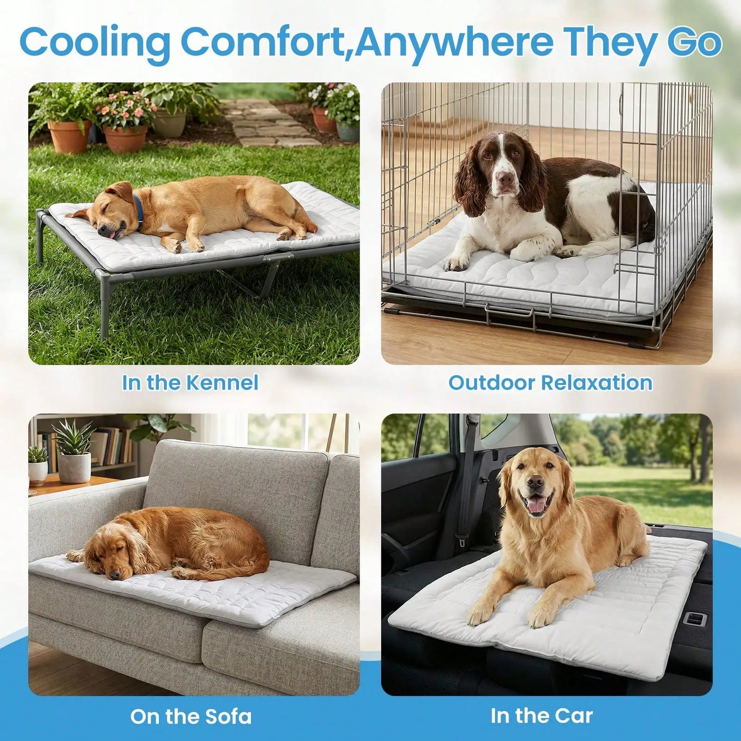 Washable Non Slip Pet Cooling Mat Blanket For Indoor Pets