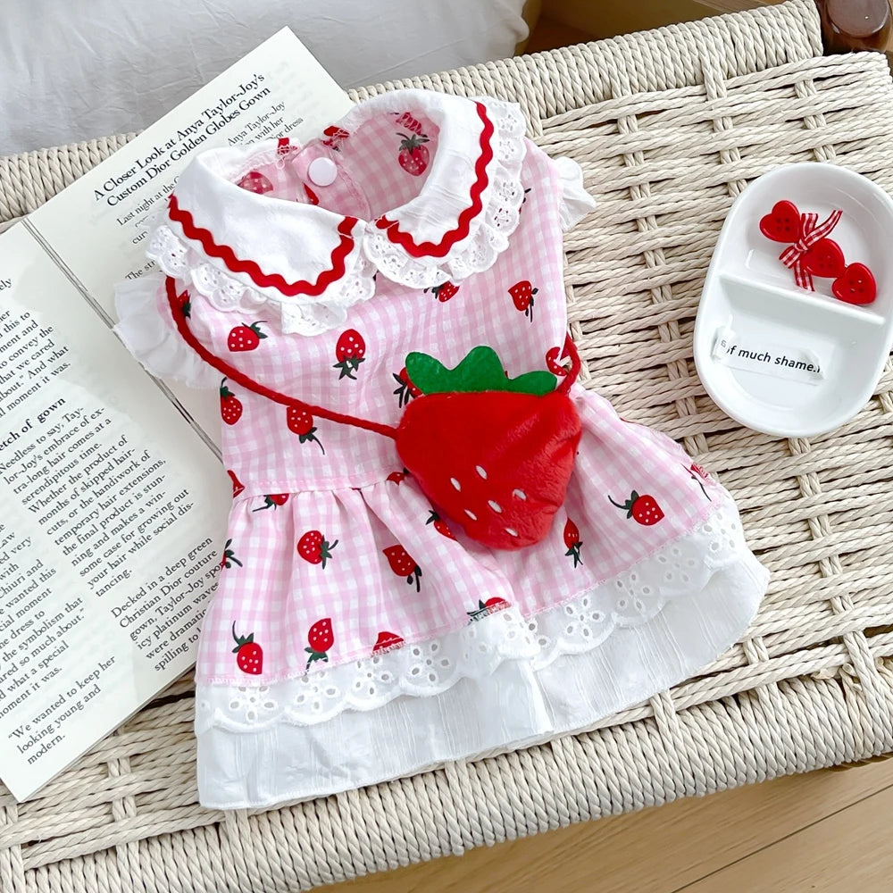 Strawberry Dress For Dogs Cute Summer Pet Apparel Collection