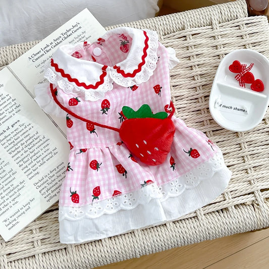 Strawberry Dress For Dogs Cute Summer Pet Apparel Collection