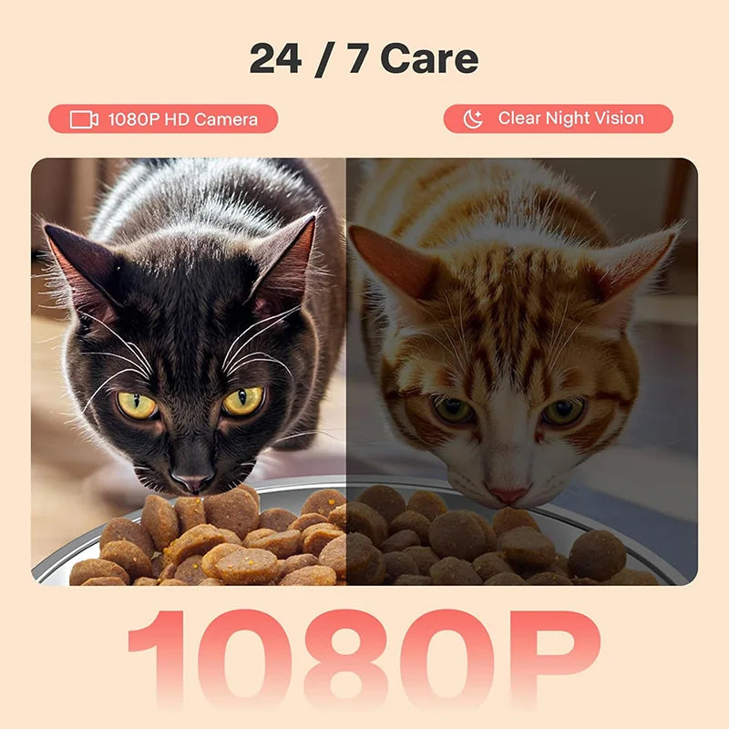 Nityers Automatic Pet Feeder With Hd Camera And Dual Bowls