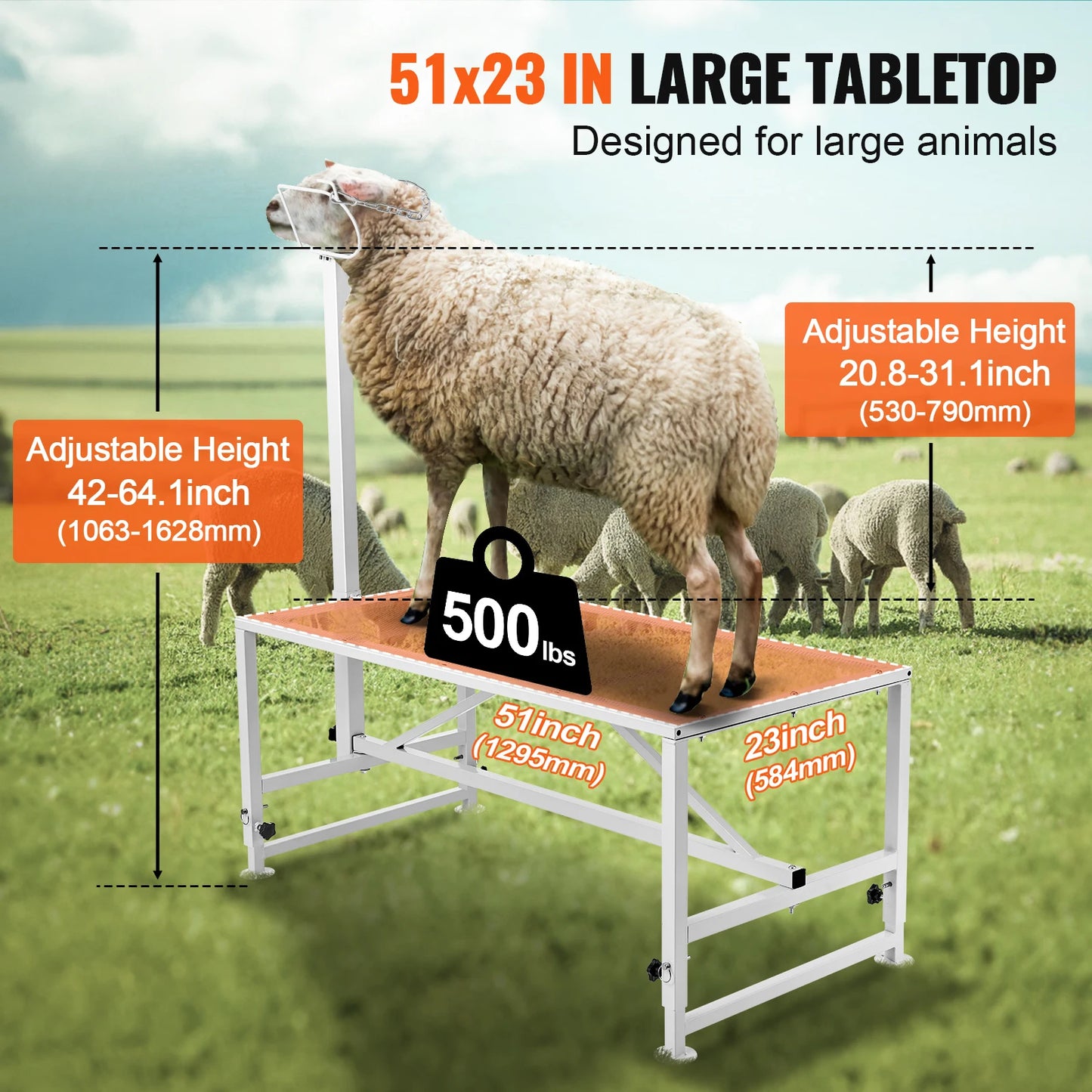 SucceBuy Goat Sheep Milking and Shearing Stand Adjustable Height