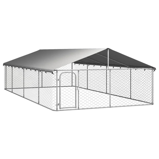 Outdoor Kennel With Roof For Dogs Galvanized Steel