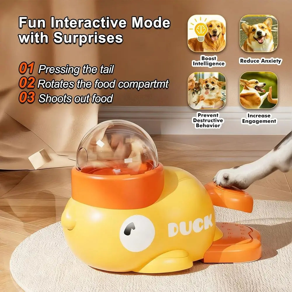 Duck Shaped Interactive Puzzle Toy Treat Dispenser For Pets