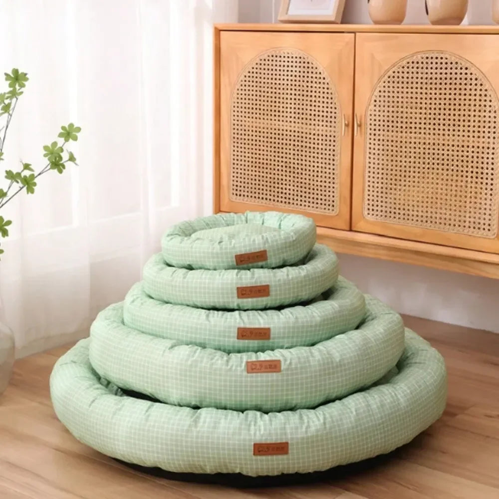 Round Waterproof Cotton Dog Bed Nonstick All Seasons Pet Sofa