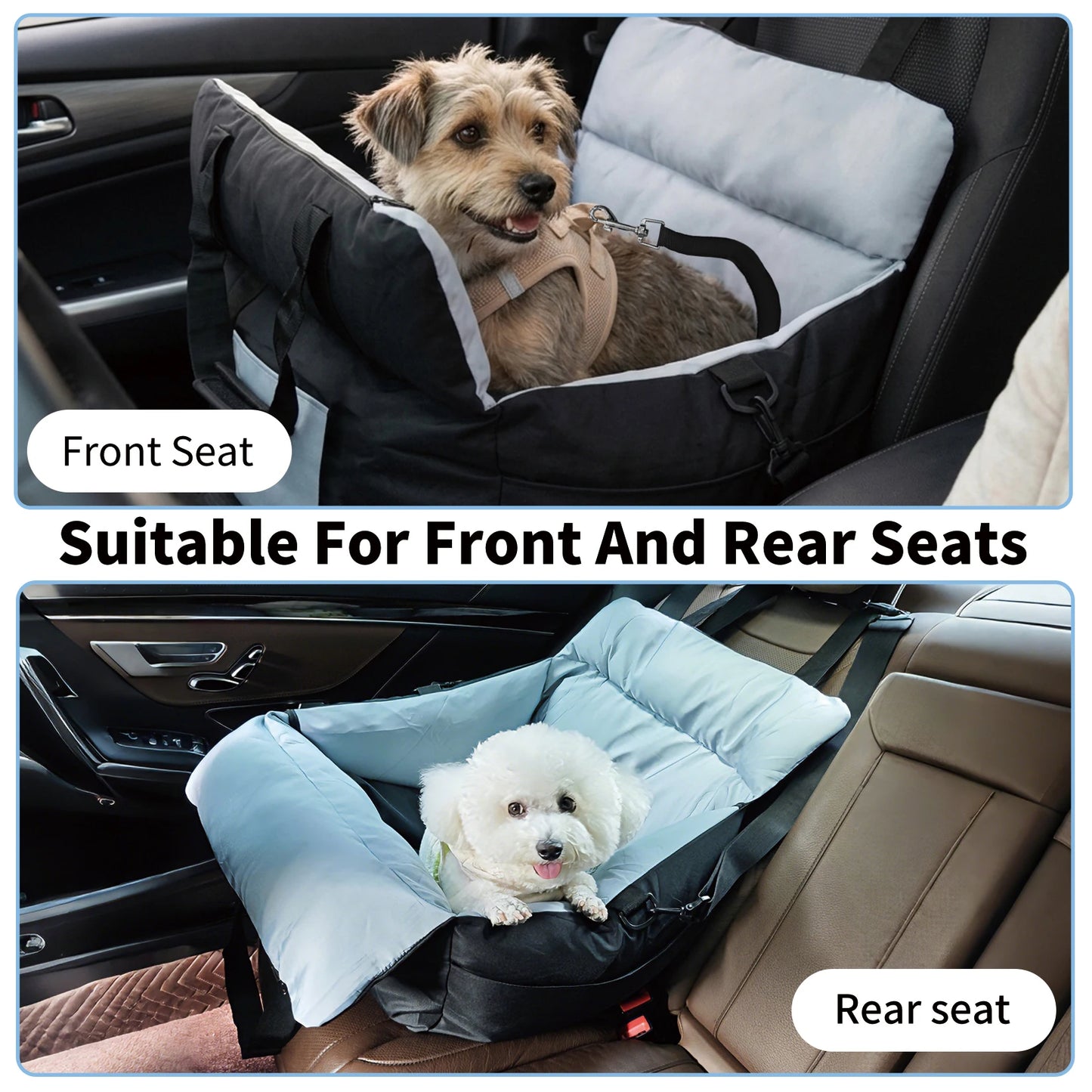 Borwart Portable Pet Dog Car Booster Seat With Belt Cover