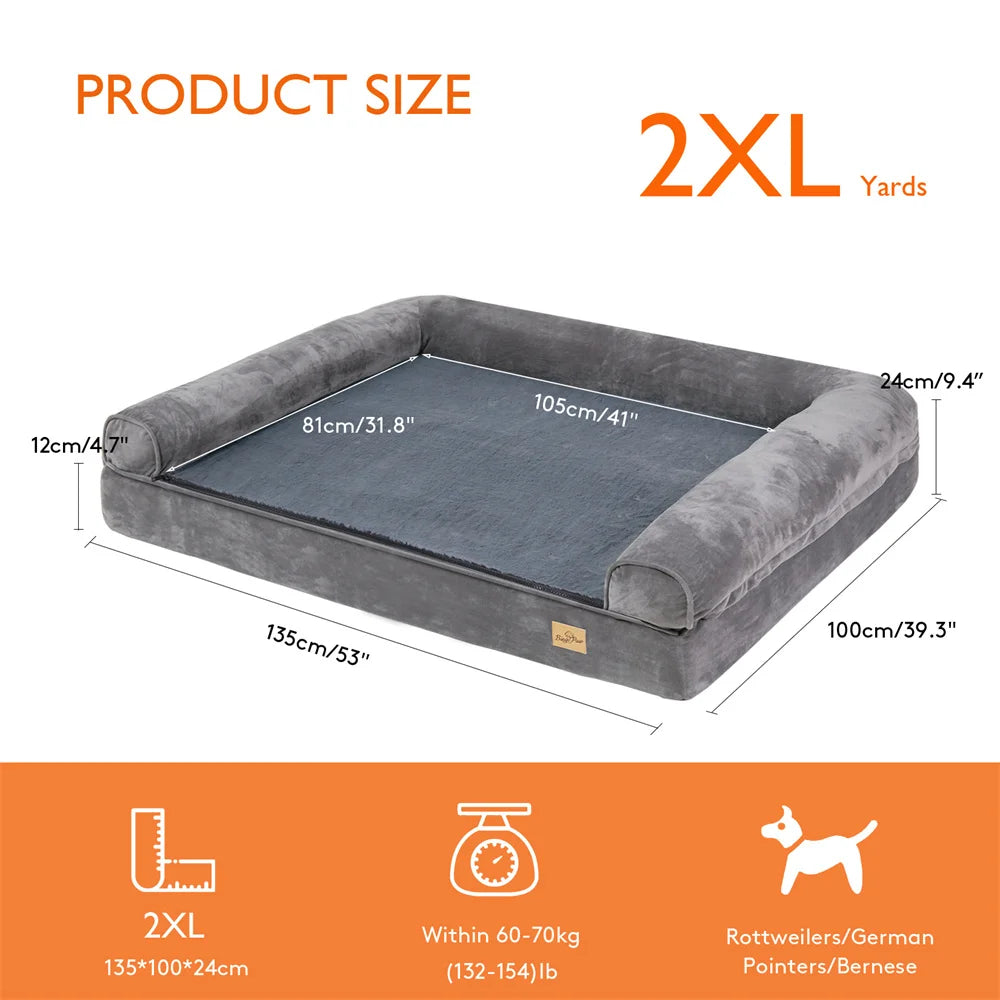 Borwart Orthopedic Memory Foam Dog Bed With Removable Cover
