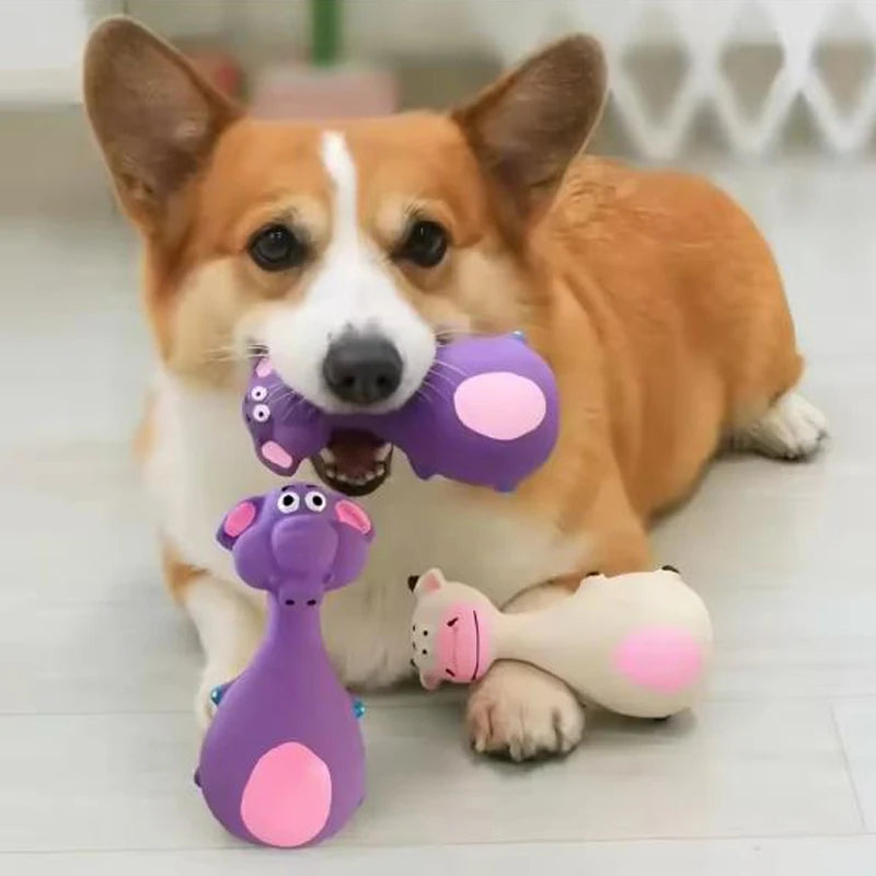 Cartoon Fat Bellied Latex Squeak Dog Toy For Pets Fun