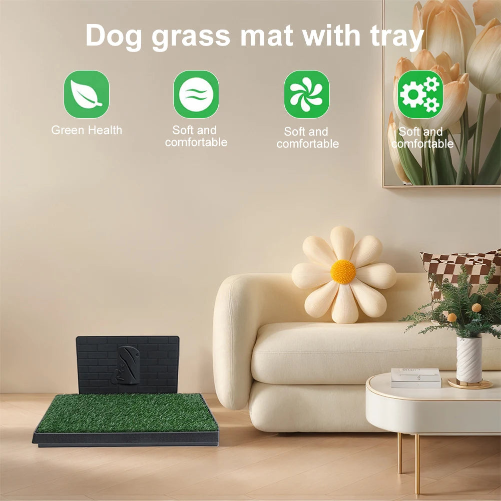 Dog Grass Pad With Tray Reusable Potty For Small Dogs