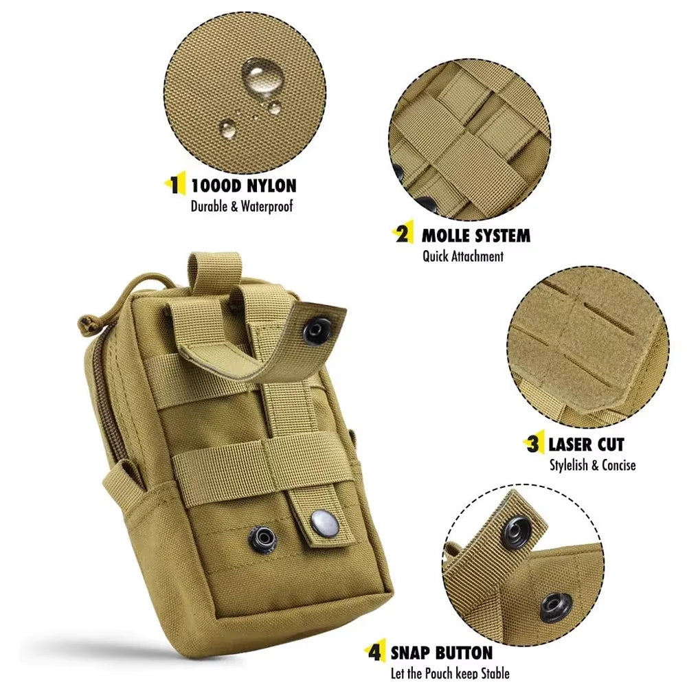 Adjustable Tactical Dog Harness With Leash And Detachable Pocket Pack
