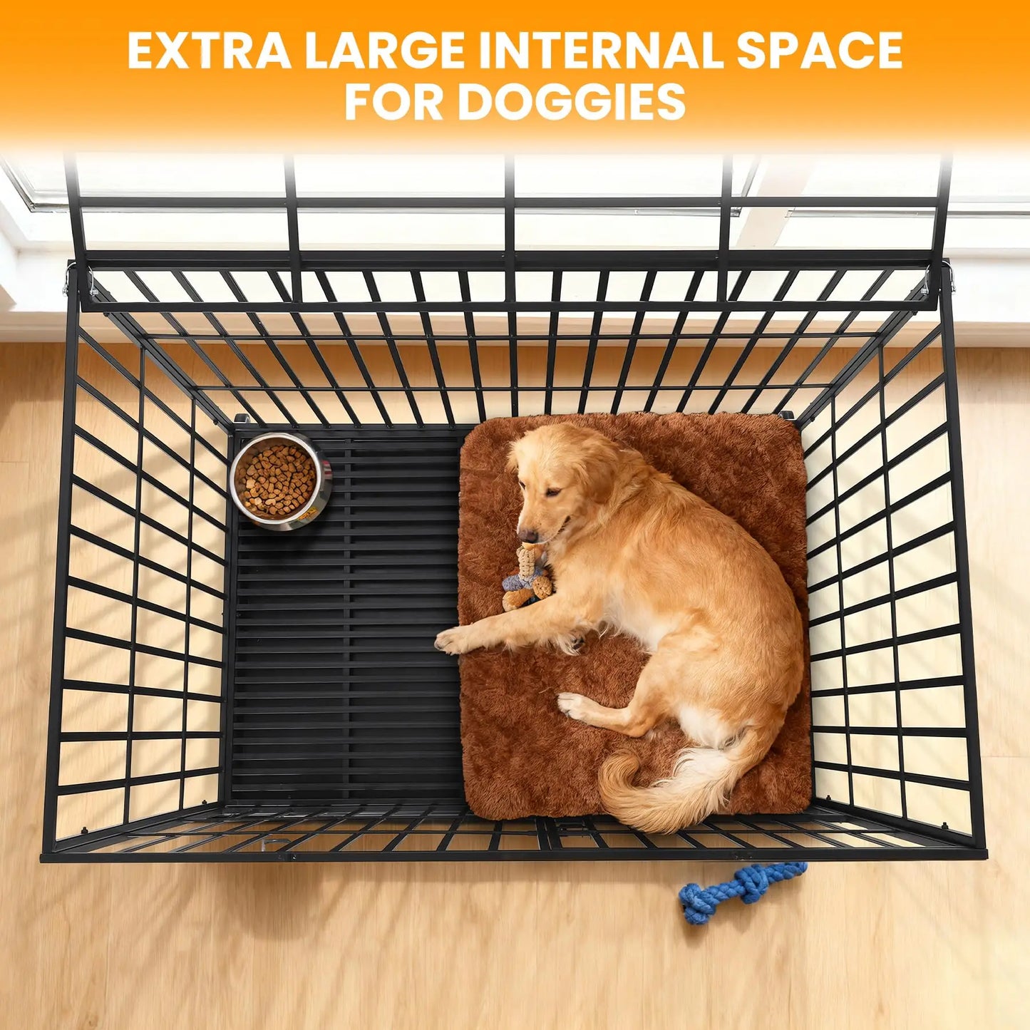 HiMISS Heavy Duty Escape-Proof Metal Dog Crate With 3 Doors