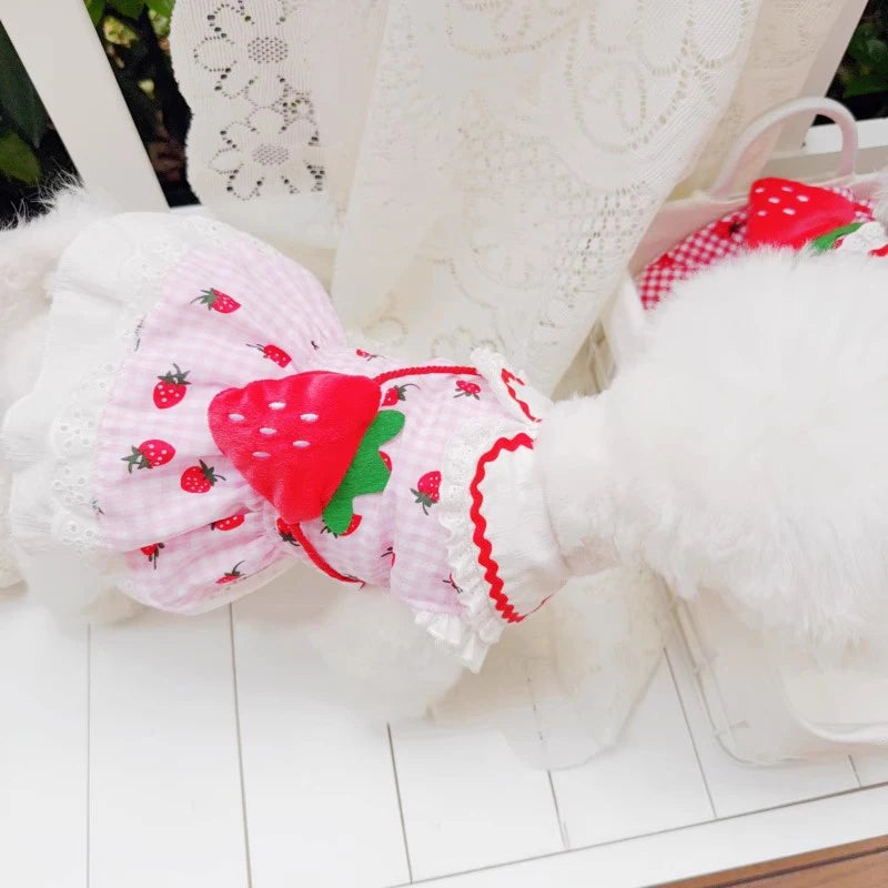 Strawberry Dress For Dogs Cute Summer Pet Apparel Collection