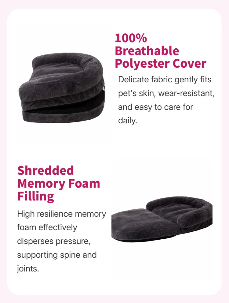 Dual-Use Foldable Pet Bed Cuddler For Pets And Owners