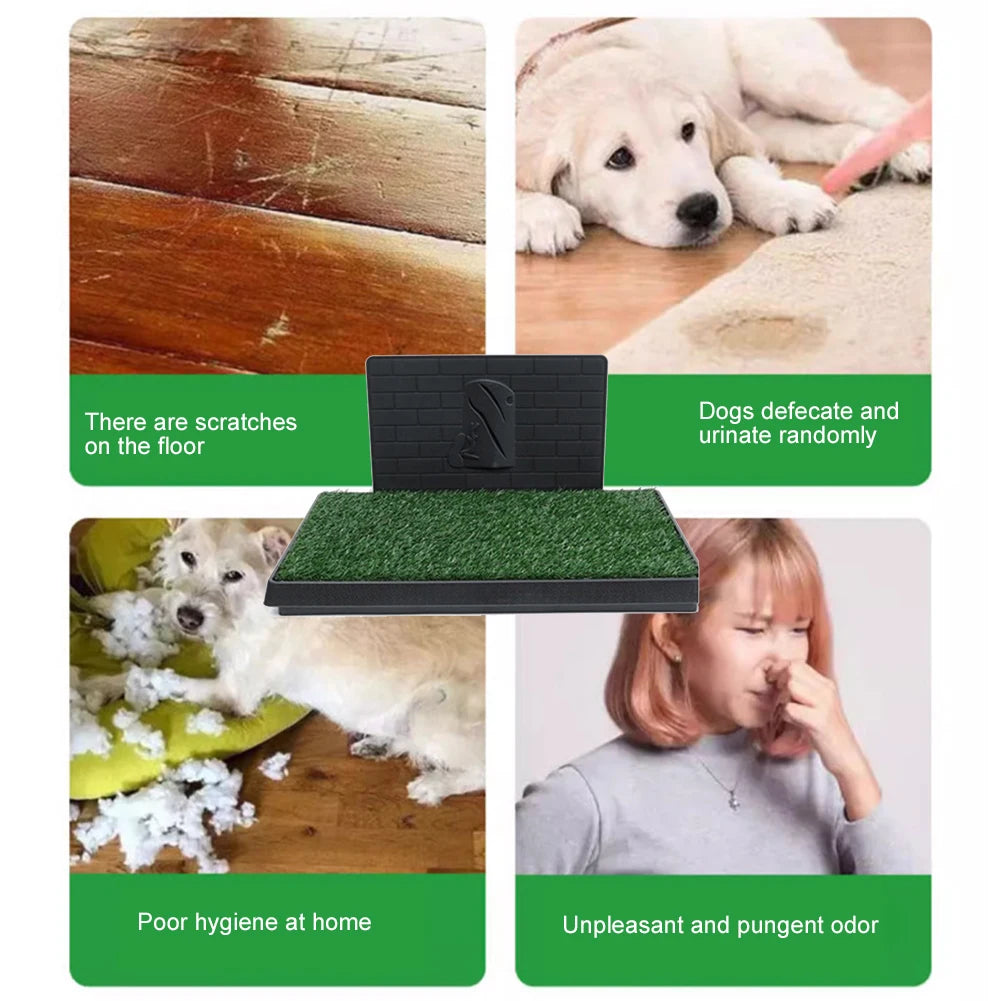 Dog Grass Pad With Tray Reusable Potty For Small Dogs