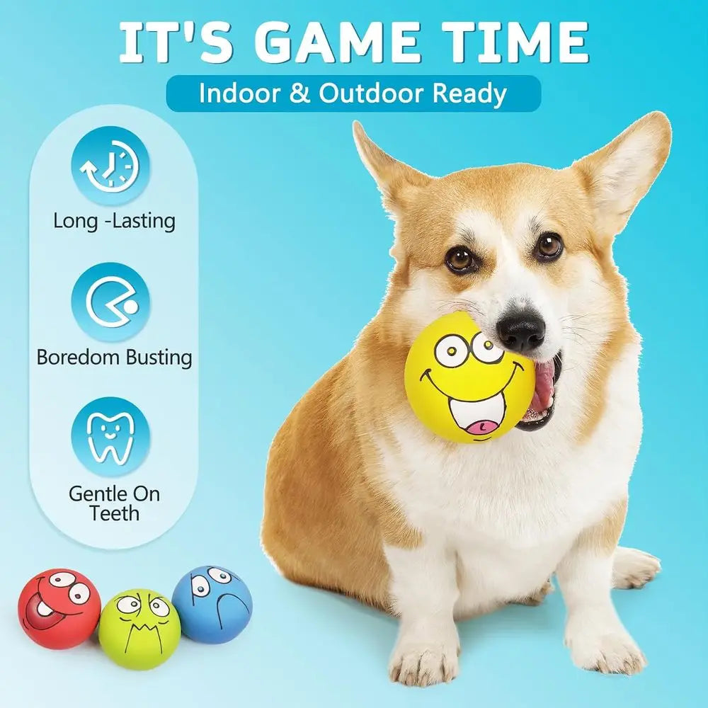 Smiley Ace Squeaky Dog Toys for Small and Medium Dogs