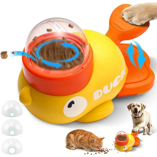 Duck Shaped Interactive Puzzle Toy Treat Dispenser For Pets