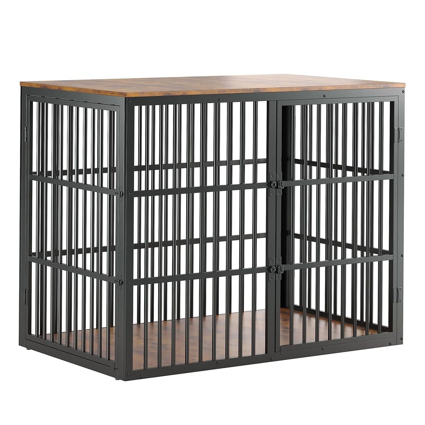 HiMISS 3-In-1 Dog Crate Furniture Kennel With Lockable Doors Heavy Duty