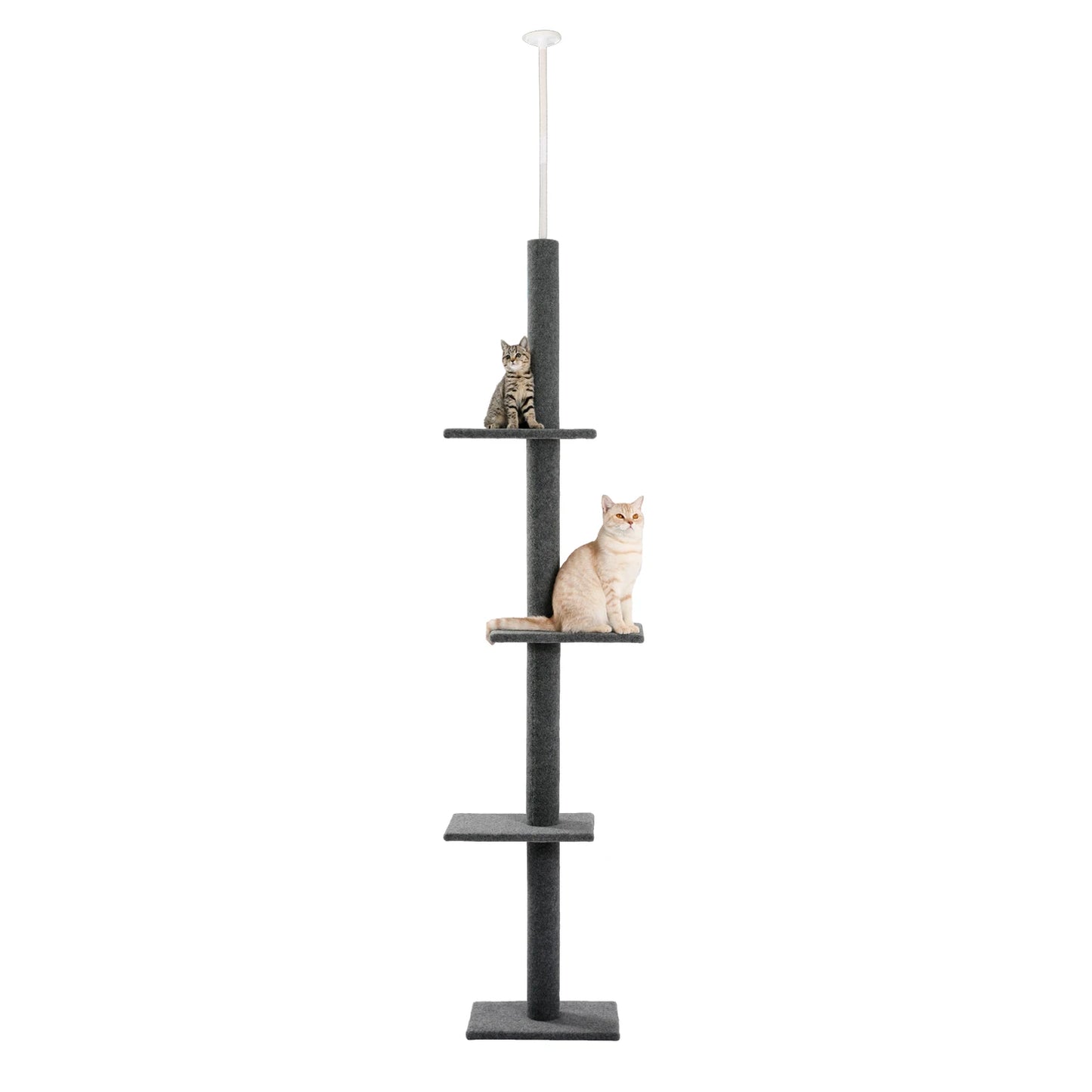 Pequlti Adjustable Height Cat Tree Indoor Tower With Scratching Posts