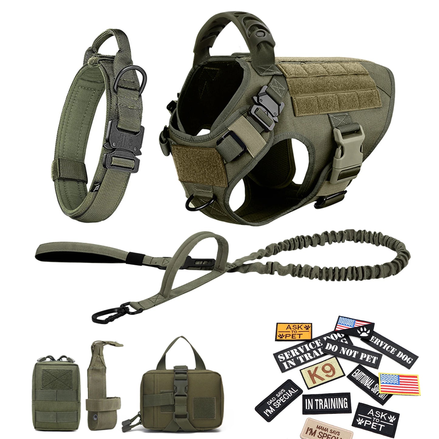PETRAVEL Military Large Dog Harness Vest Tactical Training Gear