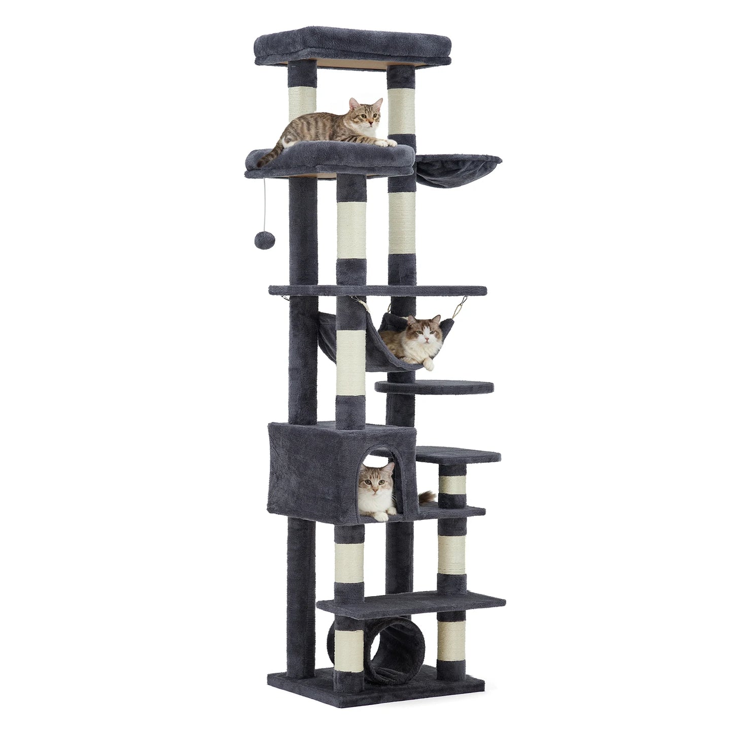 HiMISS Five Level Cat Tree Tower With Scratching Posts Hammock