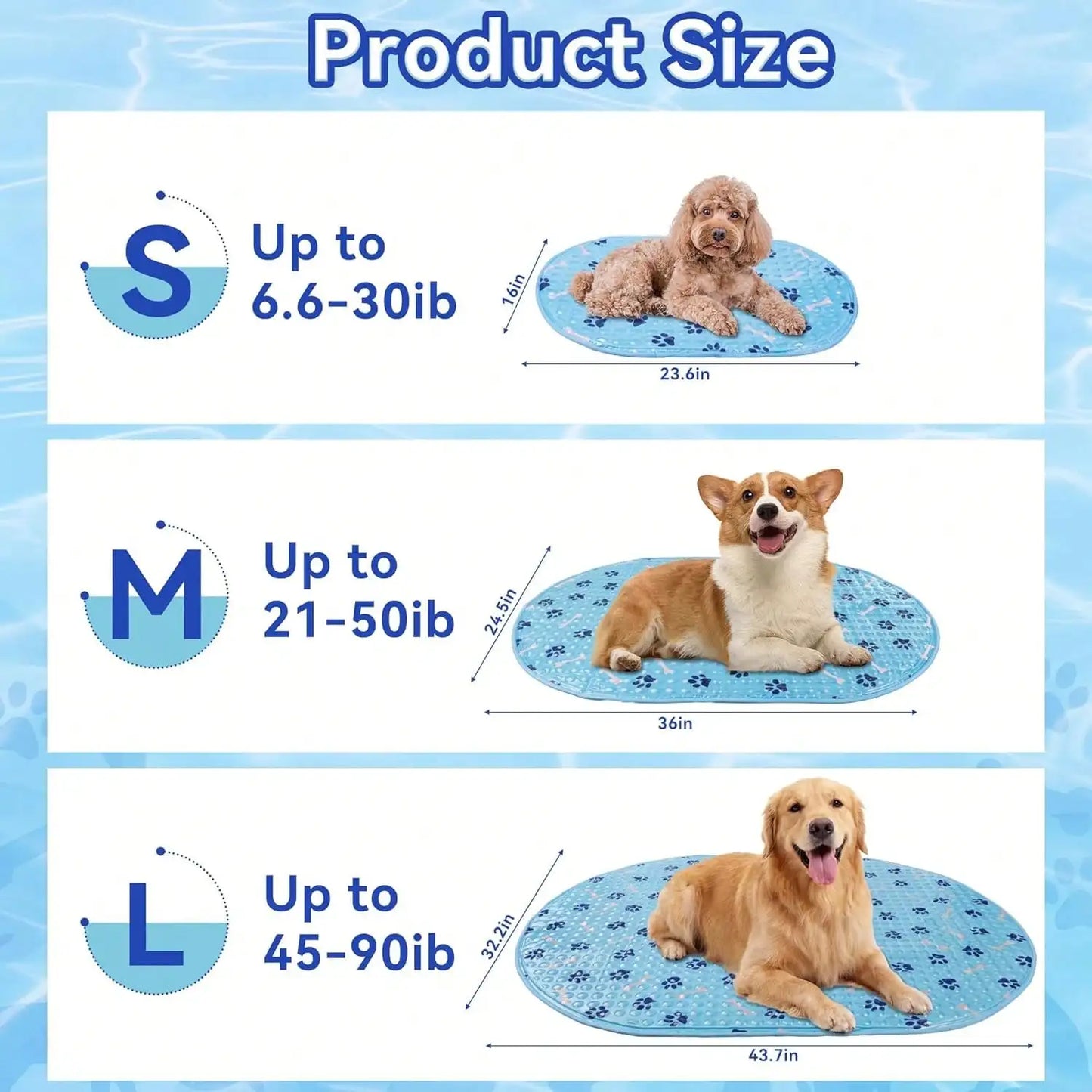 Gel Pet Cooling Mat With Non Slip Waterproof Surface For Dogs