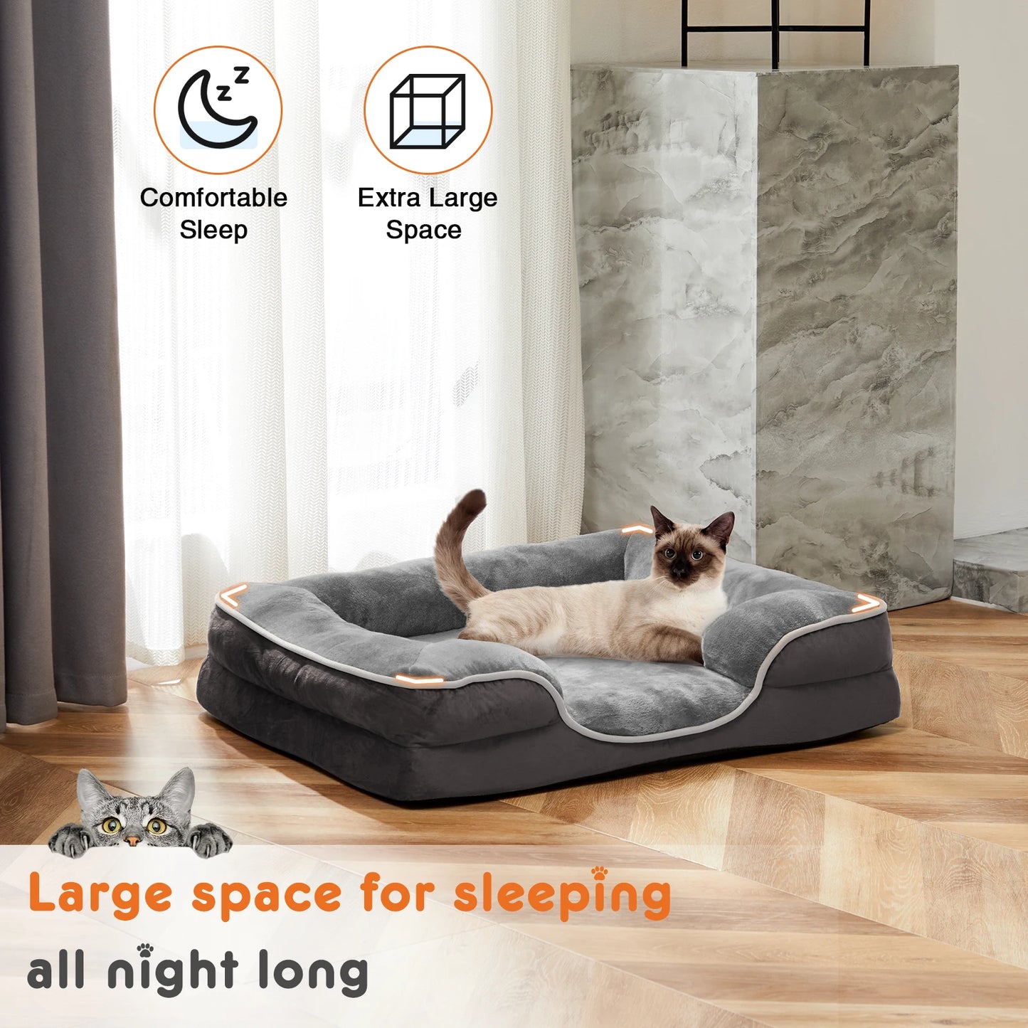 JHK Orthopedic Memory Foam Dog Bed for Small Pets Pro