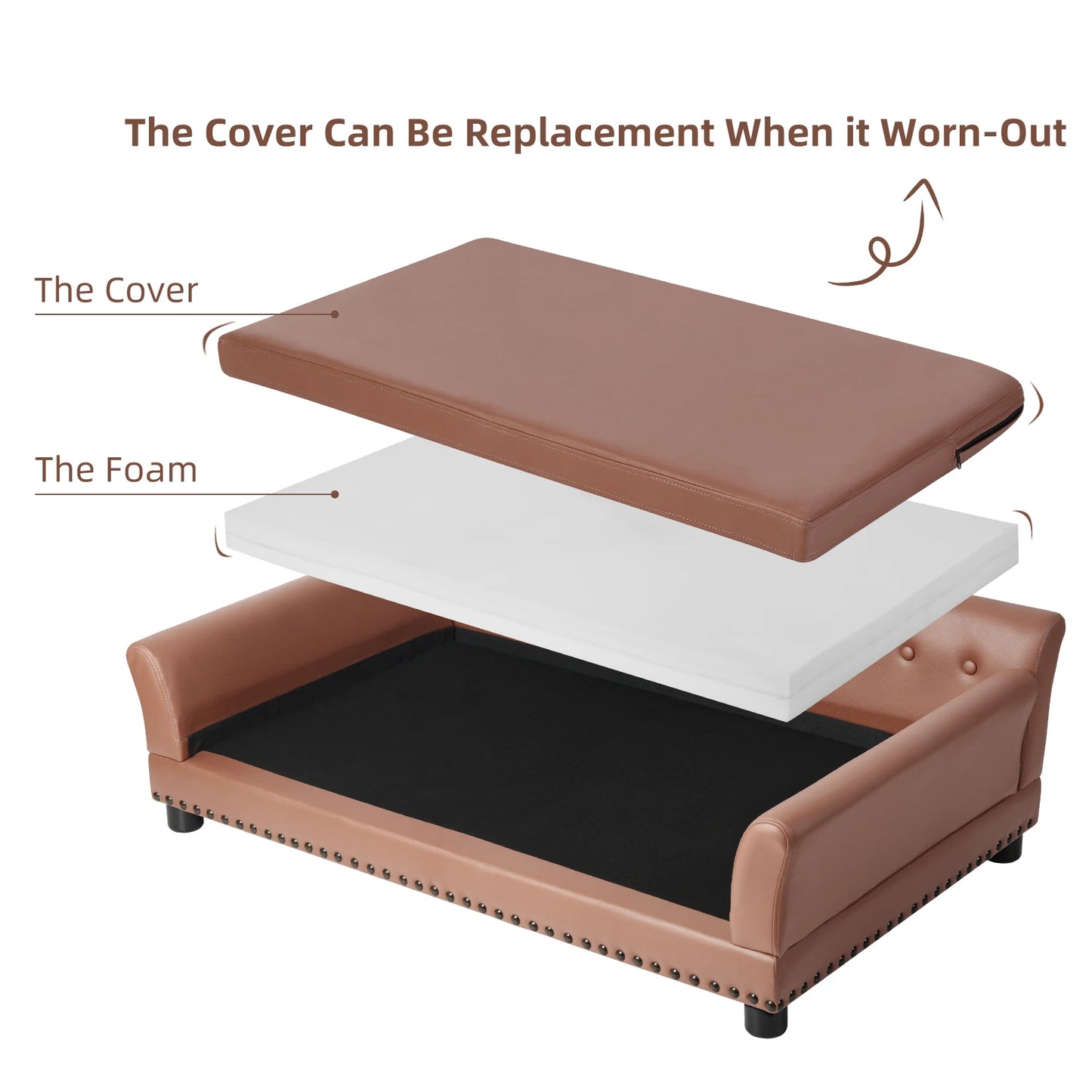 BingoPaw Waterproof Dog Sofa Bed With Removable Cushion
