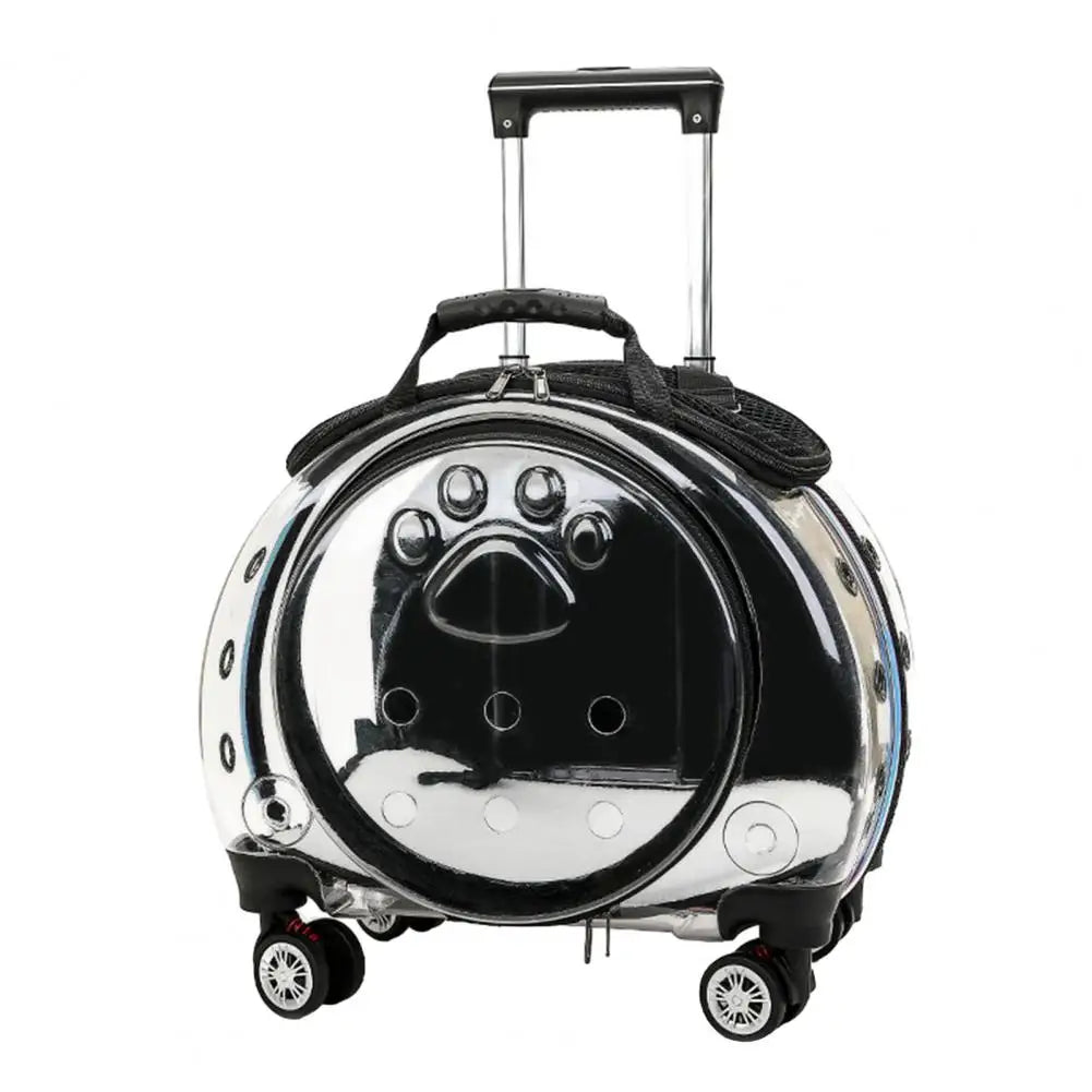 Pet Trolley Case With Ventilation Holes For Cats Travel Carrier
