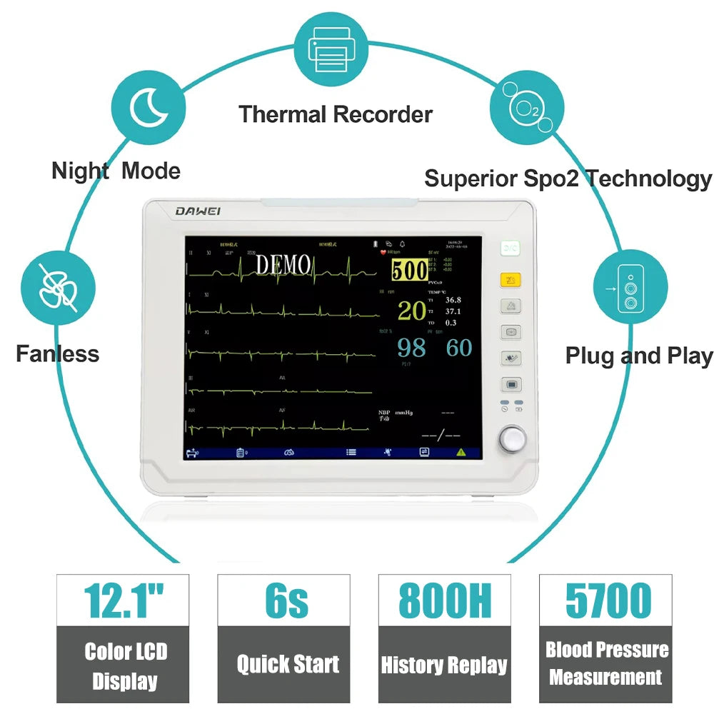 Dawei Six Parameter Portable Veterinary Patient Monitor