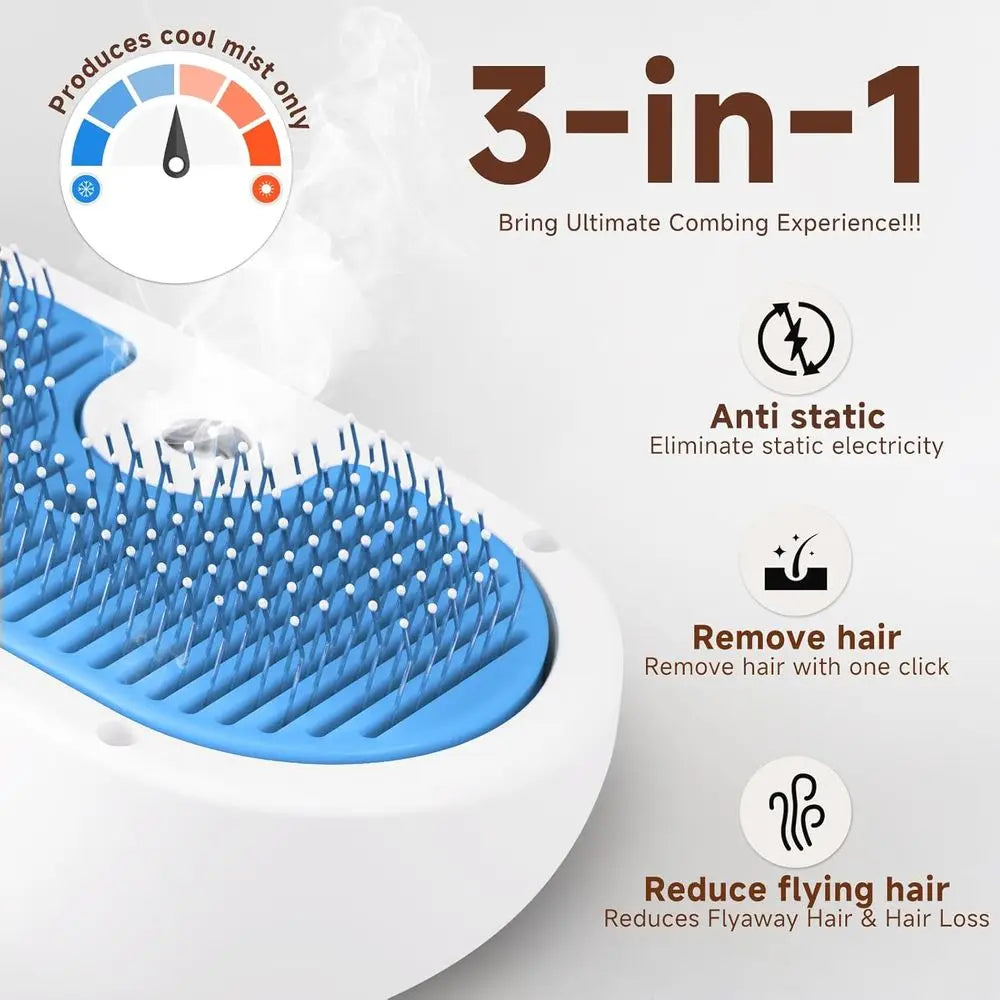 3-In-1 Steam Grooming Brush For Pets Deshedding Hair Removal