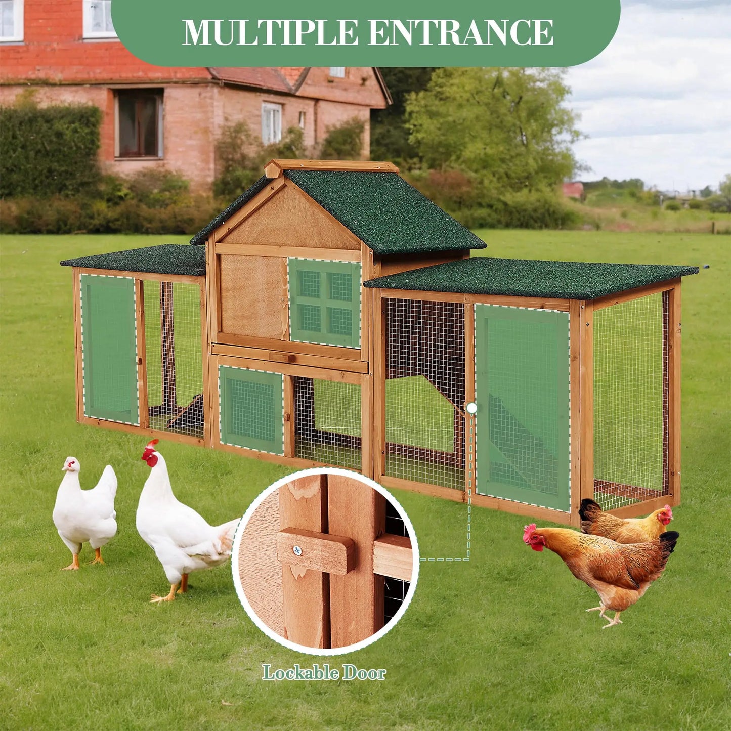 DishyKooker 2-Story Wooden Rabbit Hutch Double Runs Pullout Tray