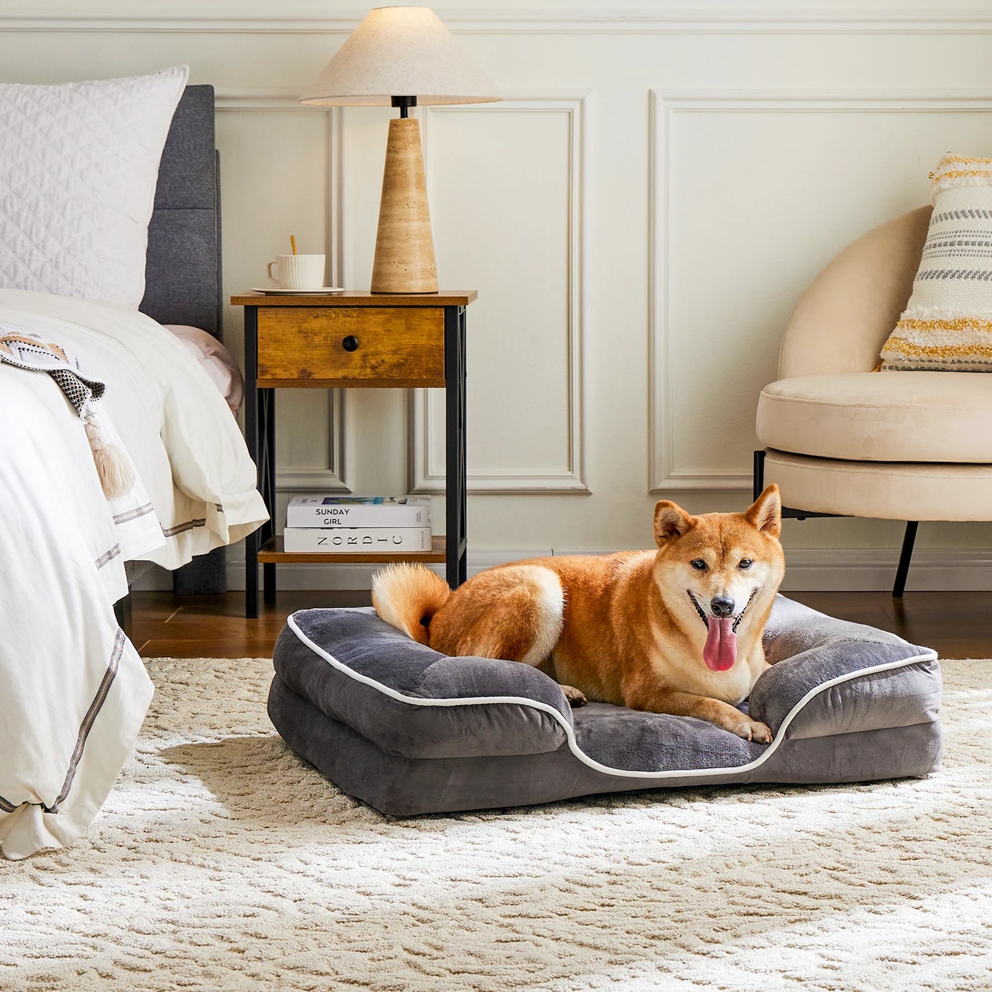 JHK Orthopedic Memory Foam Dog Bed for Small Pets Pro