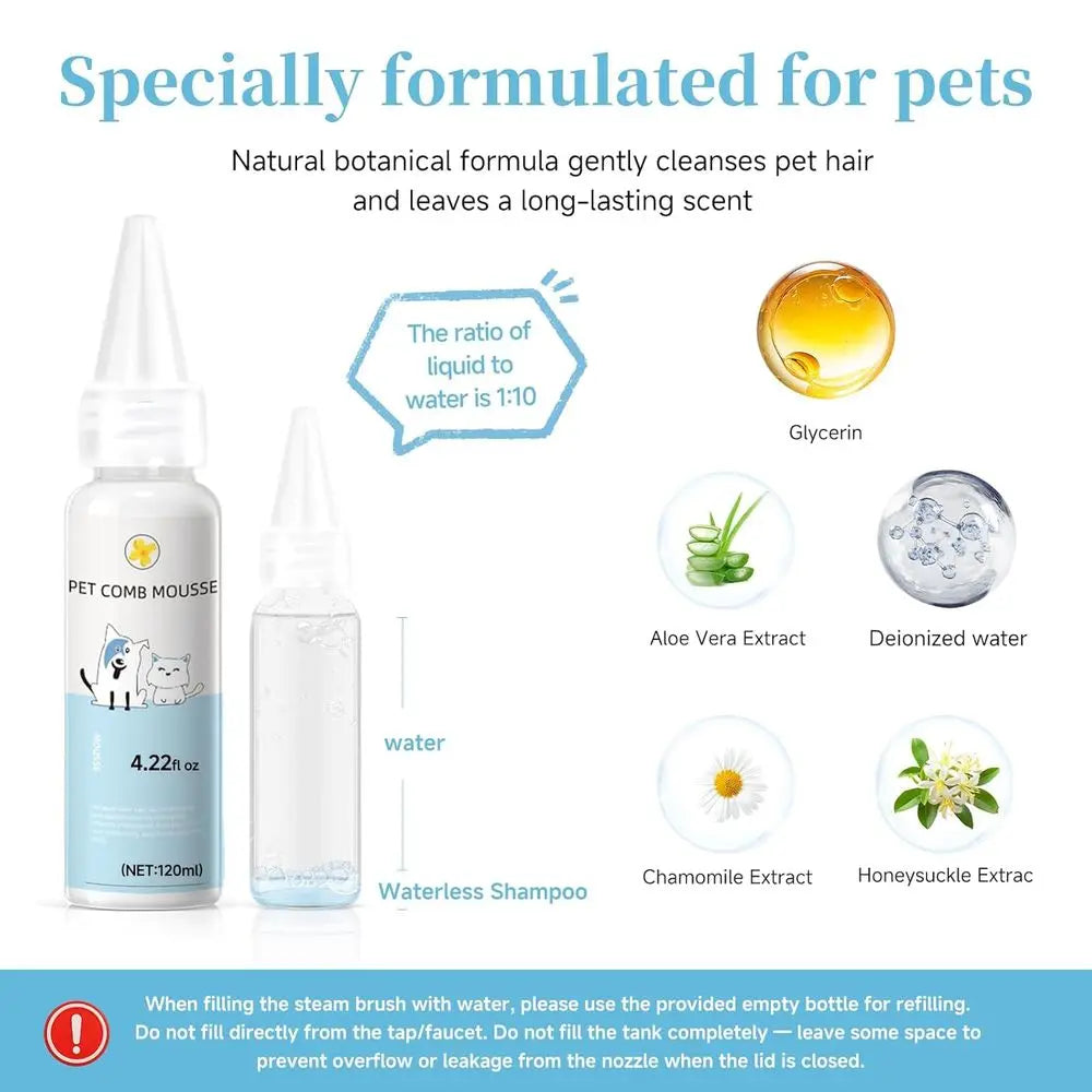 3-In-1 Steam Grooming Brush For Pets Deshedding Hair Removal
