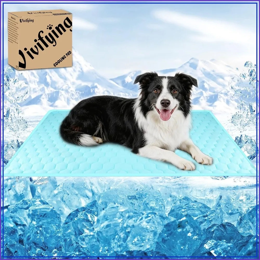 Dog Cooling Mat Waterproof Reversible Ice Silk For Sofa Bed
