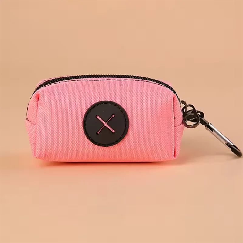 Canvas Dog Poop Bag Holder Outdoor Dispenser With Carabiner Clip
