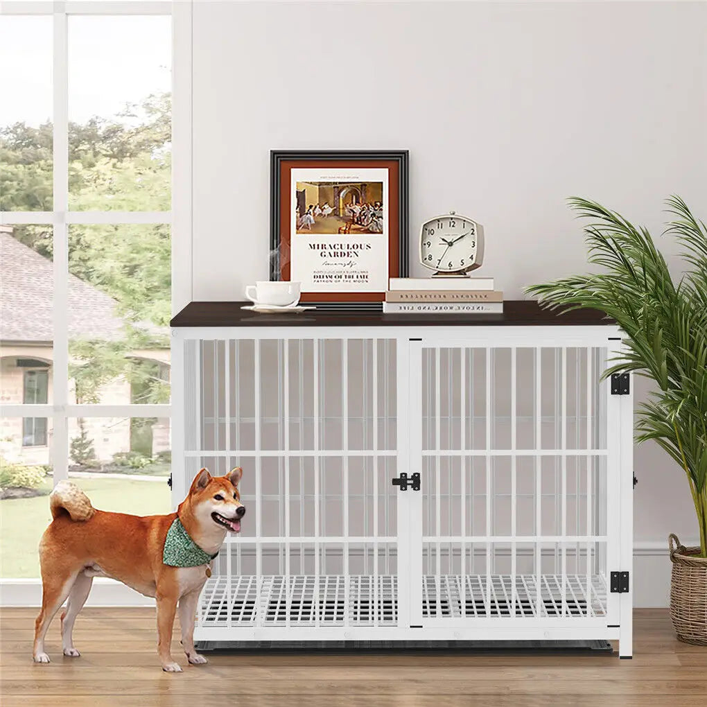 BINGOPAW Heavy Duty Metal Dog Kennel Cage With Three Doors
