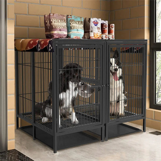 BINGOPAW Jumbo Metal Pet Playpen With Steel Lock And Trays