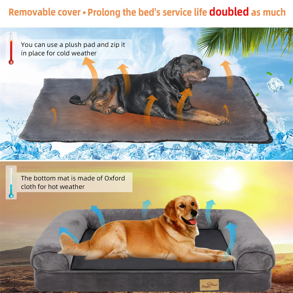 Borwart Orthopedic Memory Foam Dog Bed With Removable Cover