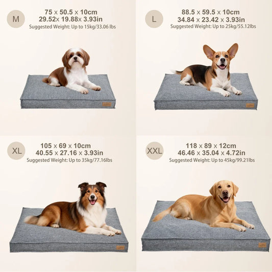 Borwart Orthopedic Linen Dog Bed With Removable Washable Cover