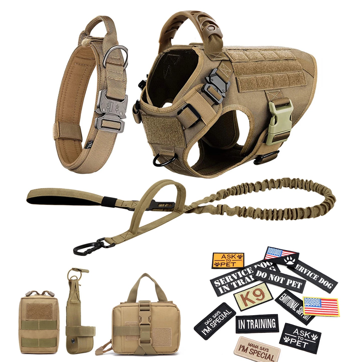 PETRAVEL Military Large Dog Harness Vest Tactical Training Gear