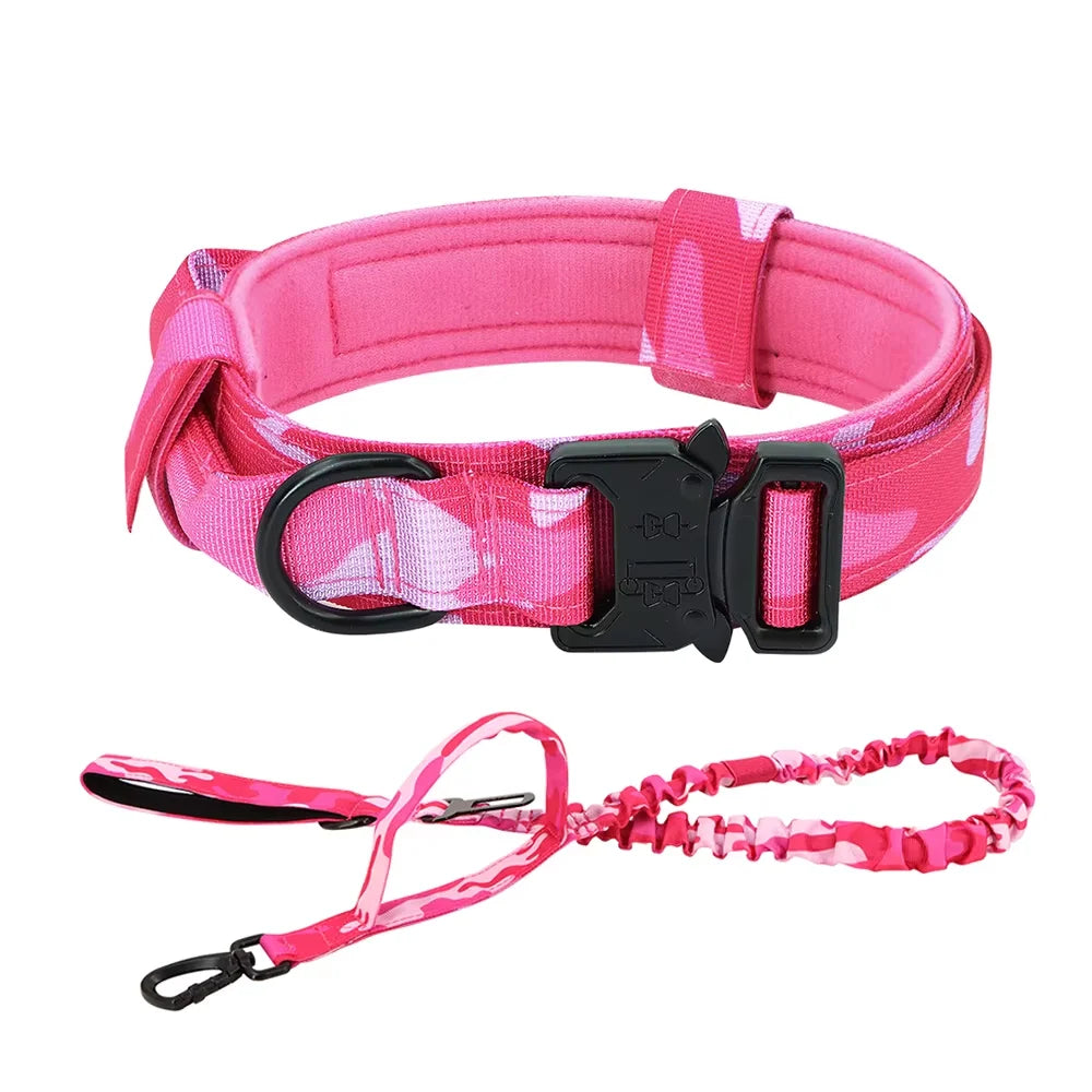 Adjustable Tactical Dog Training Collar And Leash Set Quick Release
