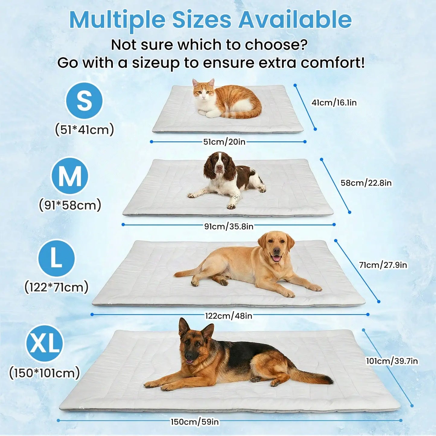 Washable Non Slip Pet Cooling Mat Blanket For Indoor Pets
