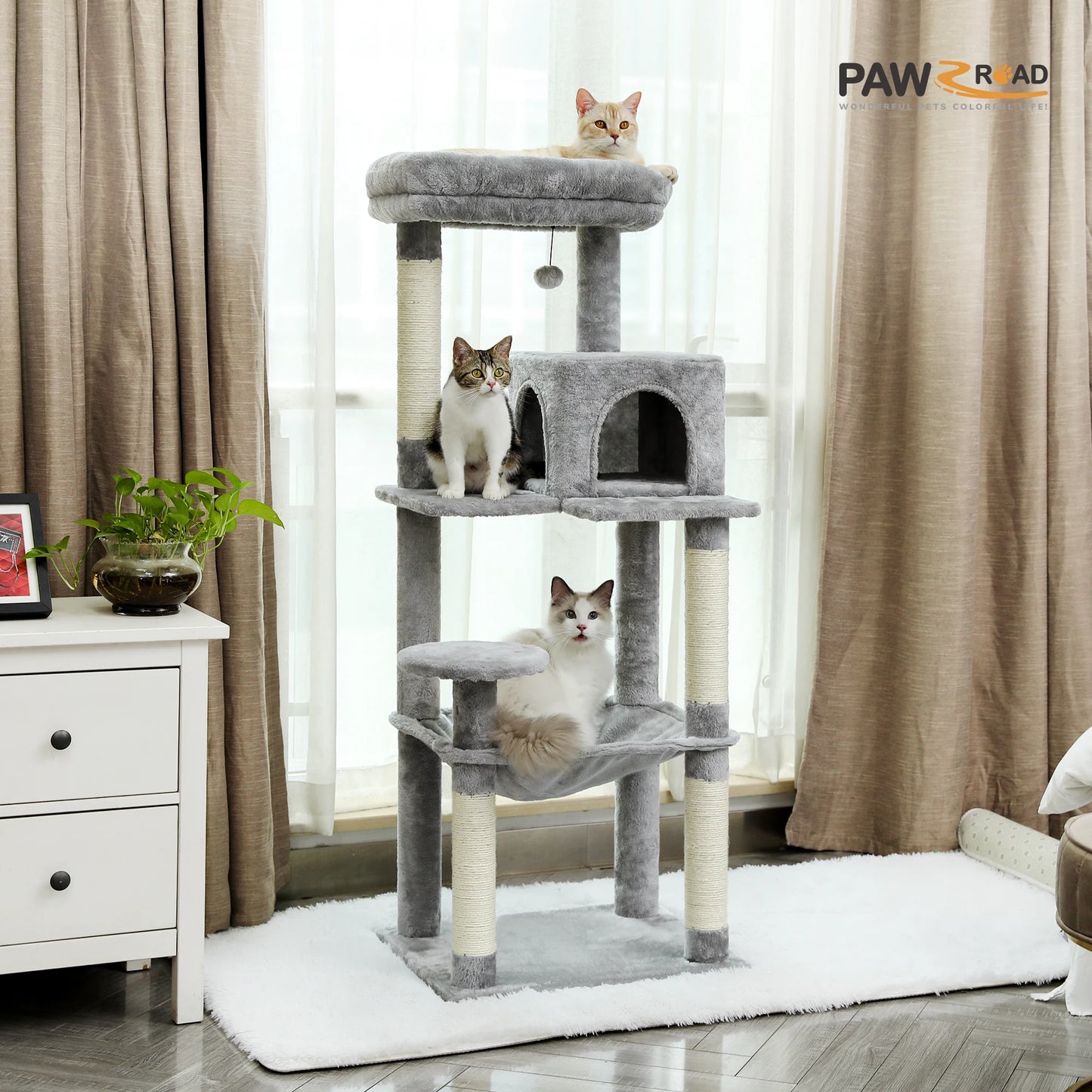 PAWZ Road Cat Tree Five Level Indoor Tower Cozy Condo