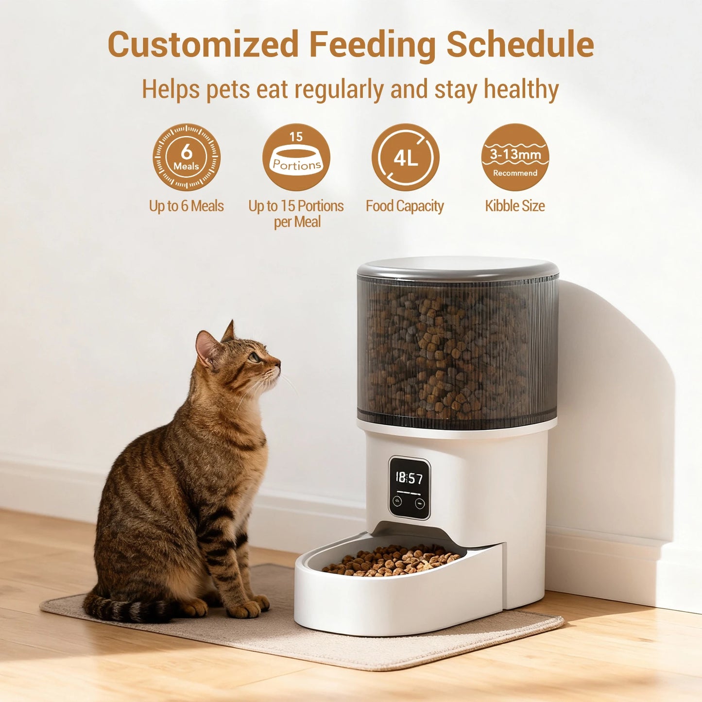 HiMISS Programmable Pet Feeder With Timer For Cats And Dogs