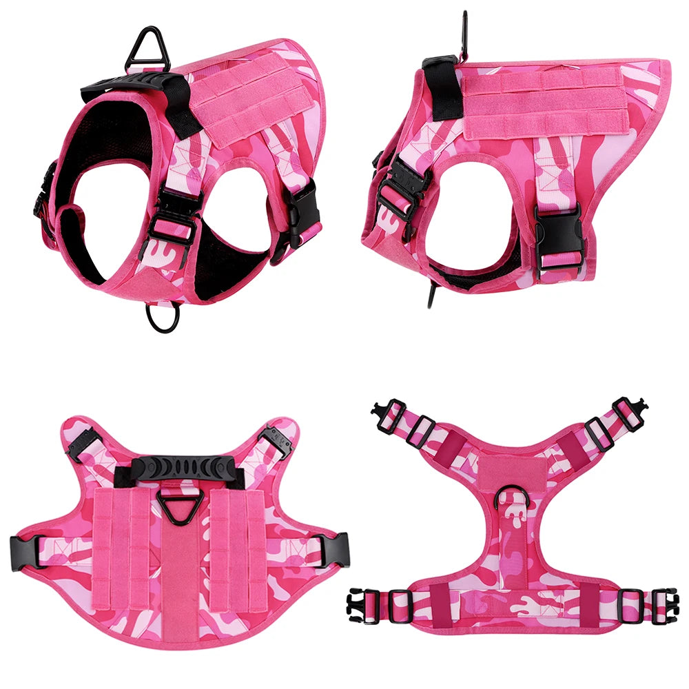 Military Camouflage Dog Harness For Large And Medium Dogs Adjustable Vest